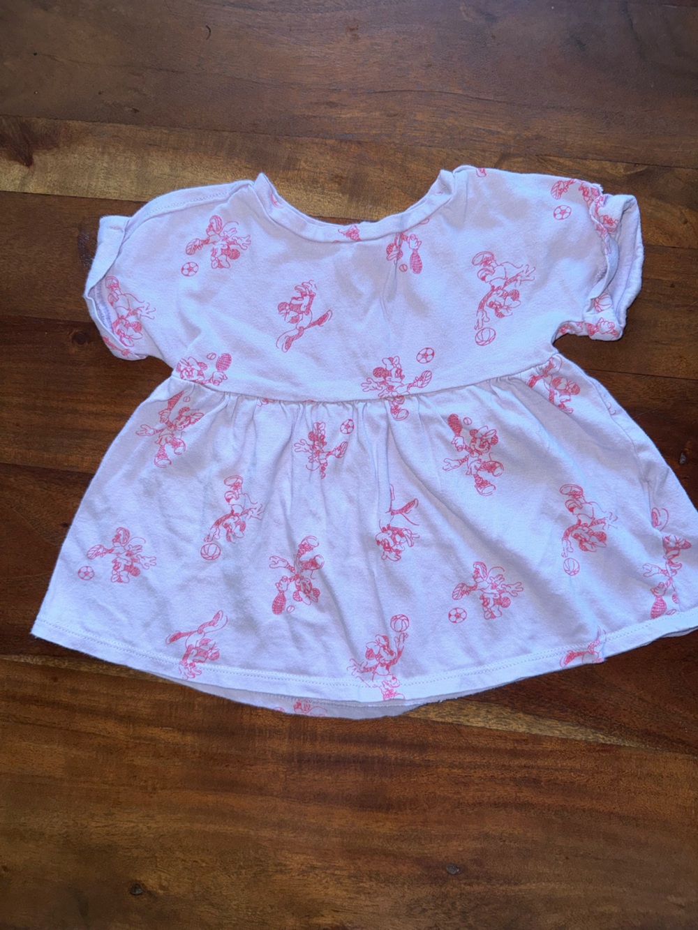 GAP White Baby Dress with Pink Character Print